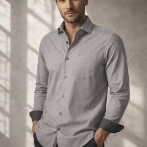 Milano Stretch Shirt Plain Long Sleeve